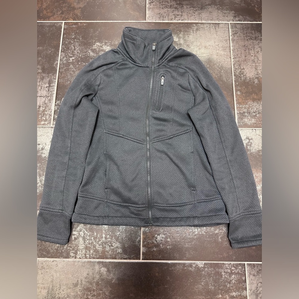 F58 Athleta Womens Jacket Small S Gray Trail Winds Hiking Outdoor Full Zip